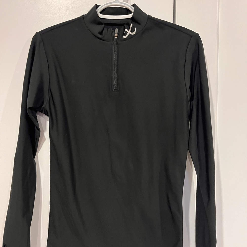CW-X Black Fitted Long Sleeve Tee with Mandarin Collar